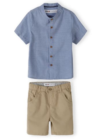 Minoti 2tlg. Outfit: Hemd & Hose santorini 1 in hellblau