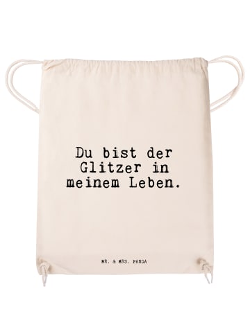 Mr. & Mrs. Panda Jutebeutel Du bist der Glitzer... mit Spruch in Creme