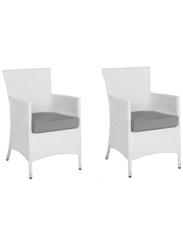 Beliani 2er-Set Esszimmerstuhl ITALY in Weiß/Grau