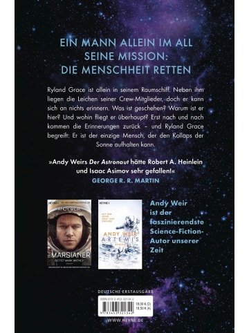 Heyne Taschenbuch Der Astronaut | Roman - Das Buch zur großen Hollywood-Verfilmung mit Ryan...