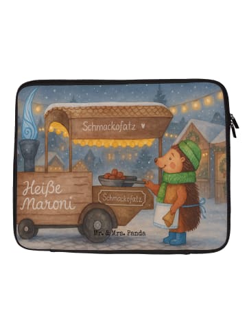 Mr. & Mrs. Panda Laptop Tasche Igel Maronen Design ohne Spruch in Weiß
