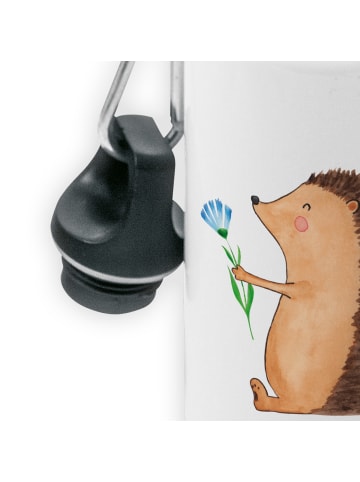 Mr. & Mrs. Panda Wasserflasche Igel Blumen ohne Spruch in Weiß