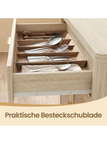 VASAGLE Küchenschrank Ellan in Beige - (B)80 x (H)80 x (T)38 cm