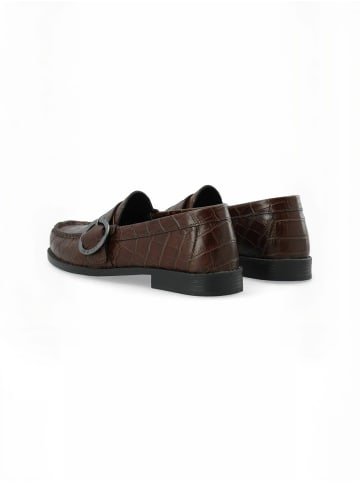 Cashott Niedriger Schuh CASROBERTA in Dark Brown Croco