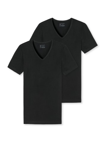 Schiesser 2-Pack T-Shirt 95/5 in Schwarz