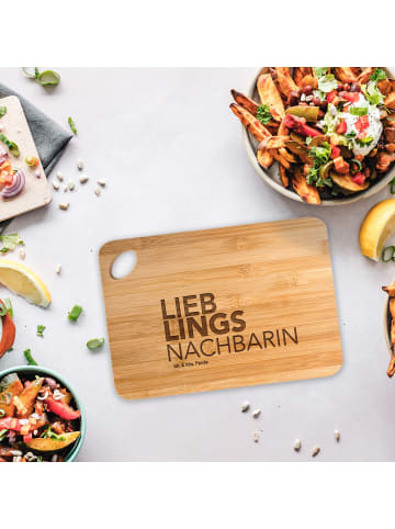 Mr. & Mrs. Panda Hackbrett Nachbarin mit Spruch in Braun