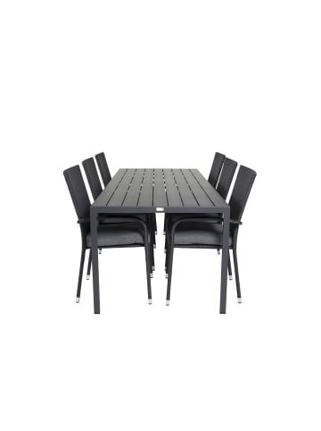 ebuy24 Gartenset Break 7-teilig Schwarz 90 x 205 cm
