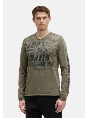 CAMP DAVID  Longsleeve 'Riding The World II' in khaki