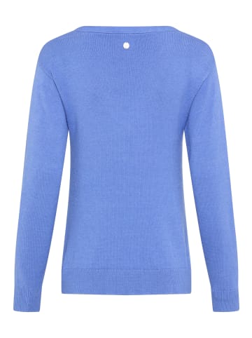 Tamaris V-Ausschnitt-Pullover in blau melange