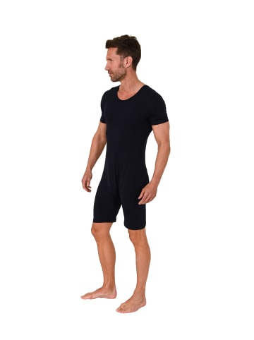 NORMANN Pflegebody kurzarm diagonalem Reißverschluss - 65760 in navy