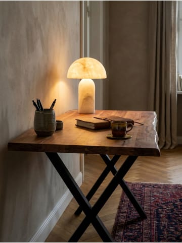 KADIMA DESIGN Schreibtisch Massivholz, Industrial X-Beine, Baumkante