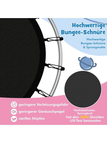 COSTWAY Ø165cm Gartentrampolin mit Sicherheitsnetz in Bunt