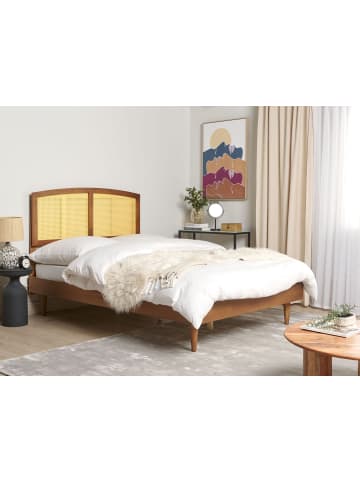 Beliani Doppelbett VARZY in Braun/Naturfarben - (W) 145 x (H) 149 x (L) 204 cm