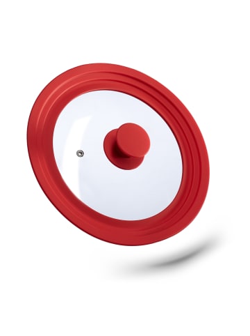 relaxdays 4x Topfdeckel in Rot - Ø20-24 cm