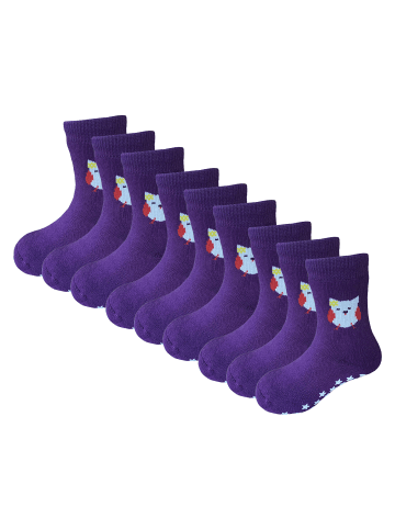 Yalion 9er Pack Socken Halbplüsch in Lila