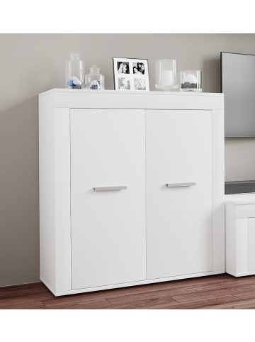 VCM  Holz Kommode Sideboard Anrichte Usilo 2 Drehtüren in Weiß