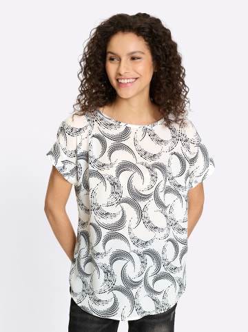 Heine Druckbluse in ecru-schwarz-bedruckt