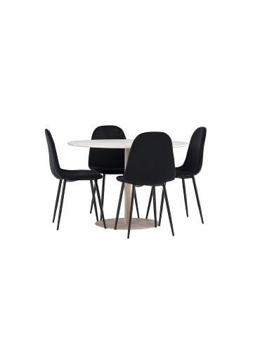 ebuy24 Essgruppe Lycke (5-teilig) Beige, schwarz 110 x 110 cm