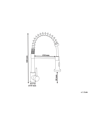 Beliani Küchenarmatur MAIHUE in Silber - (W) 21 x (H) 43 x (L) 5 cm