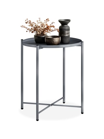 tectake Beistelltisch Chester 45,5 x 45,5 x 53 cm, dunkelgrau