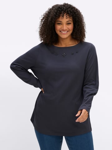 sheego Langarm-Shirt in tiefblau