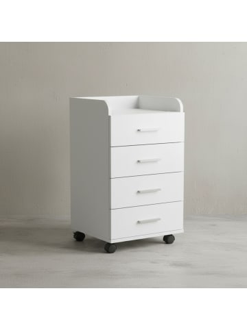 KADIMA DESIGN Rollcontainer Büro | 4 Schubladen, Mobil, Stauraum in Weiß