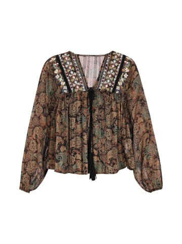 VIRITA Women Blouse in Black Multicolor