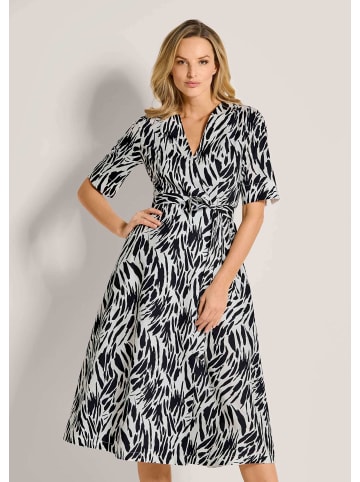 MADELEINE Sommerkleid mit Gürtel, in Wickelform in schwarz / weiß