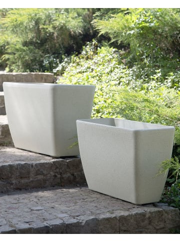 Beliani 2-tlg Outdoor Blumentopf BARIS in Beige