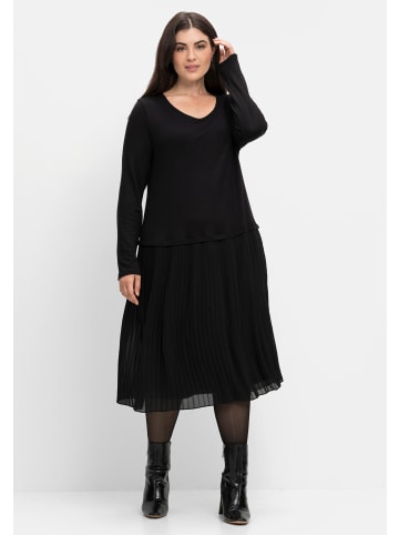sheego Strickkleid in schwarz