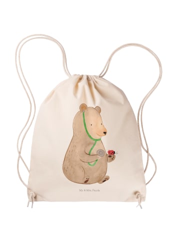 Mr. & Mrs. Panda Jutebeutel Bär Arzt ohne Spruch in Creme