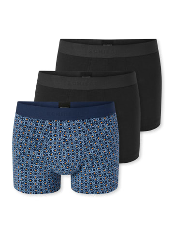 Schiesser Trunk 955 in schwarz, blau gemustert