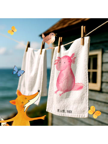 Mr. & Mrs. Panda Handtuch Axolotl Niedlich ohne Spruch in Weiß