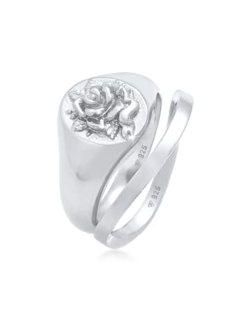 Elli Ring 925 Sterling Silber Ring Set, Rose, Siegelring in Silber