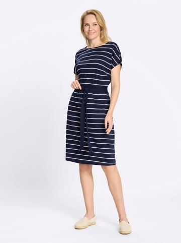 Sieh an! Jerseykleid in marine-weiß-geringelt