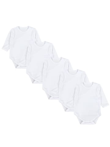 TupTam Baby Langarm Wickelbody 5er Pack in weiß