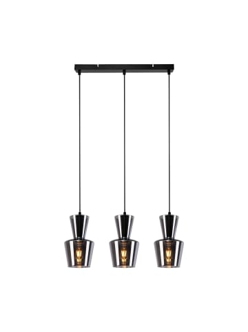 ZMH Pendelleuchte 3-flammige E27 in rauchgrau Glas Vintage