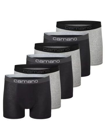 camano Boxershort 6er Pack in Schwarz/Grau
