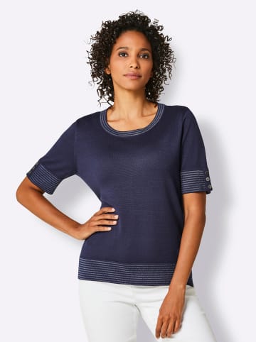 creation L Kurzarmpullover in marine