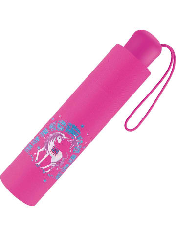 Scout Kinder-Taschenschirm Regenschrim mit reflektierenden Streifen pink Einhorn