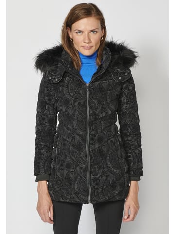 KOROSHI Gepolsterte lange Parka in schwarz