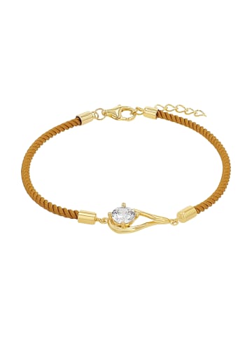 Amor Armband Silber 925, 14ct gelbvergoldet, Textil in Gold