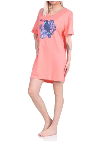 NORMANN kurzarm Nachthemd Schlafshirt Designs - 66973 in bunt