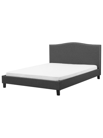 Beliani 2-tlg Doppelbett MONTPELLIER in Grau/Schwarz