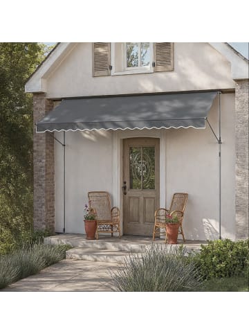 SONGMICS Klemmmarkise Sheld in Anthrazit - (B)120 x (H)(220-300) x (T)350 cm