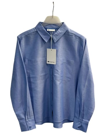 Street One Solid shirtcollar blouse w poc in original blue