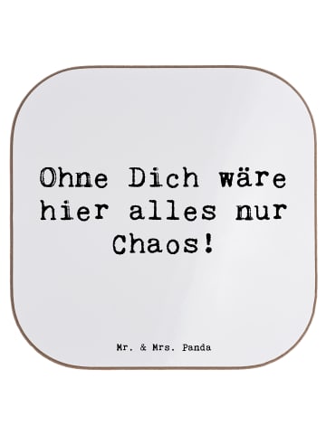 Mr. & Mrs. Panda Coaster Spruch Reinigungskraft Held mit Spruch in Weiß