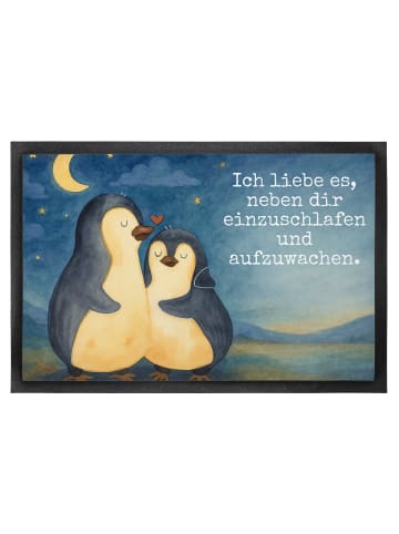 Mr. & Mrs. Panda Fußabstreifer Pinguine Einschlafen Design mit S... in Weiß