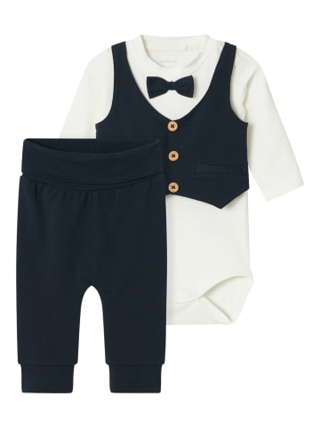 name it Body-Set Jersey Langarm Schleifen Knopfdetails in Dunkelblau