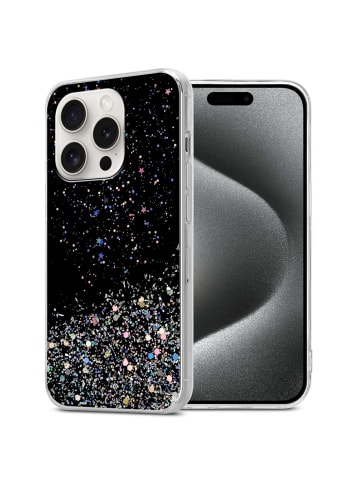 cadorabo Hülle für Apple iPhone 15 PRO MAX Glitter in Schwarz mit Glitter